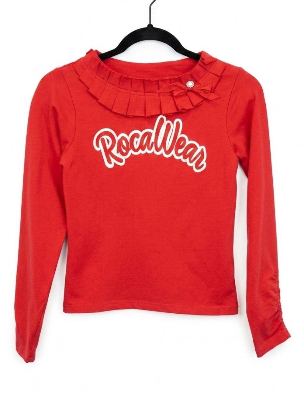 Vintage Y2K Rocawear Pleated Tulle Red Top Long Sleeve Girls Size 16 XL